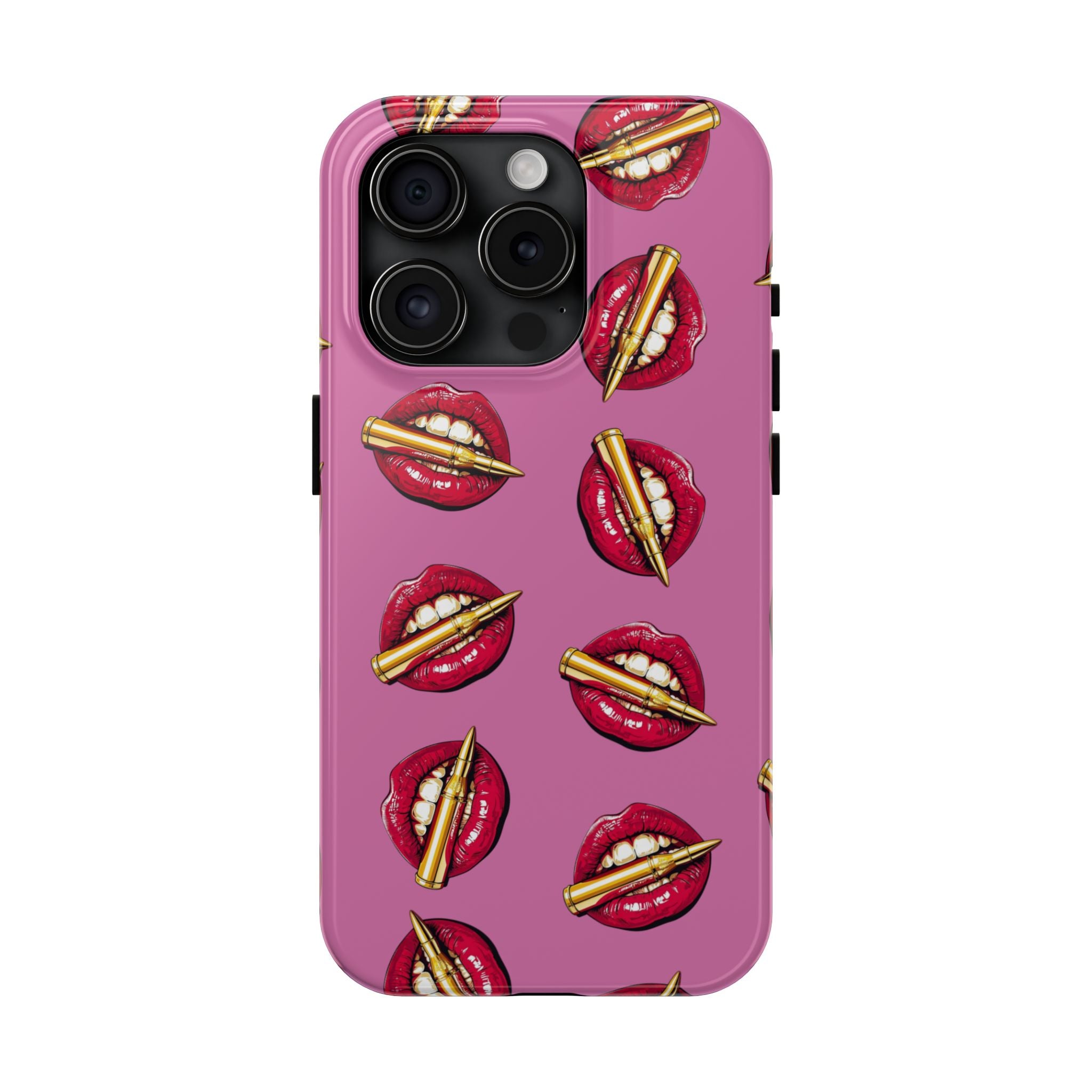 Red Lips with Cigarette Pattern Phone Case | Tough Phone Cases