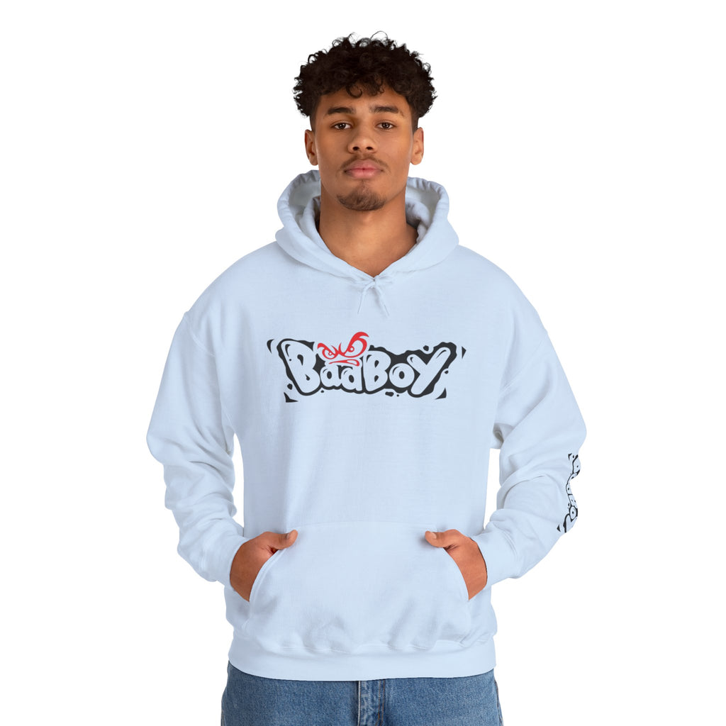 Bad Boy Graffiti Hoodie – Streetwear Logo Pullover with Sleeve Graphic