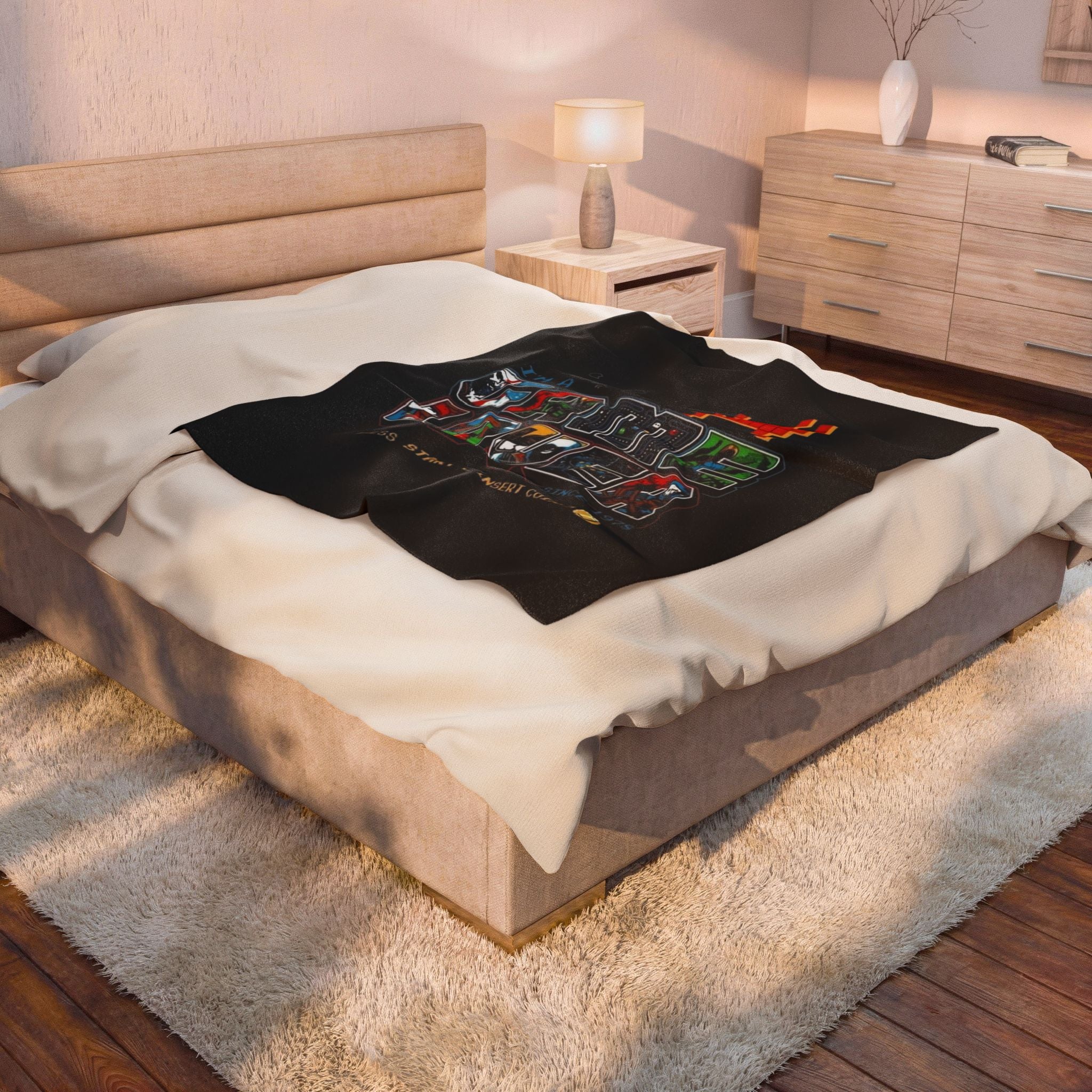 Gaming Lover Velveteen Plush Blanket – Retro Arcade ‘I’m A Game Lover’ Cozy Throw