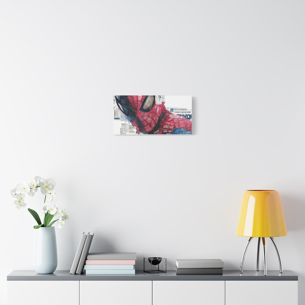 Superhero Portrait Matte Canvas Wall Art Spiderman - Stretched 1.25"