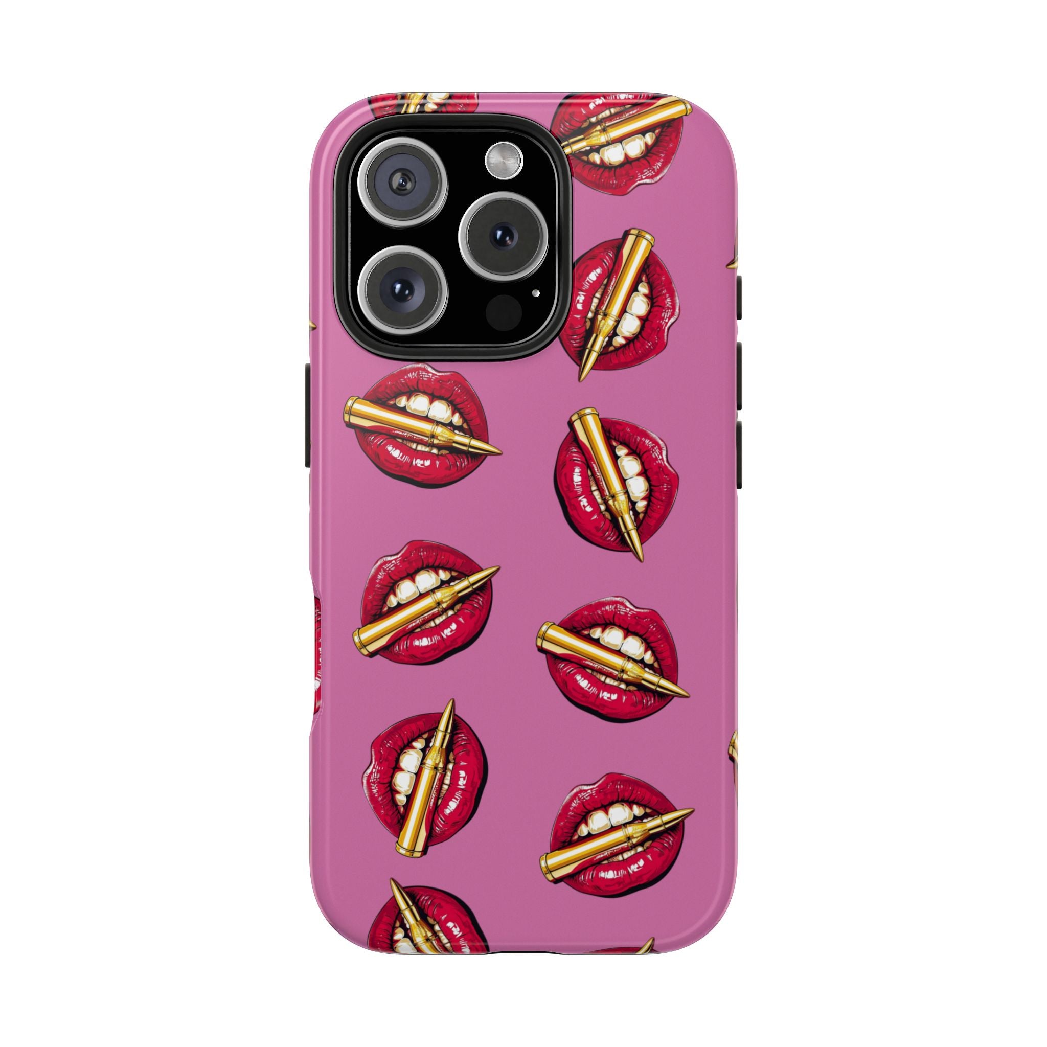 Red Lips with Cigarette Pattern Phone Case | Tough Phone Cases
