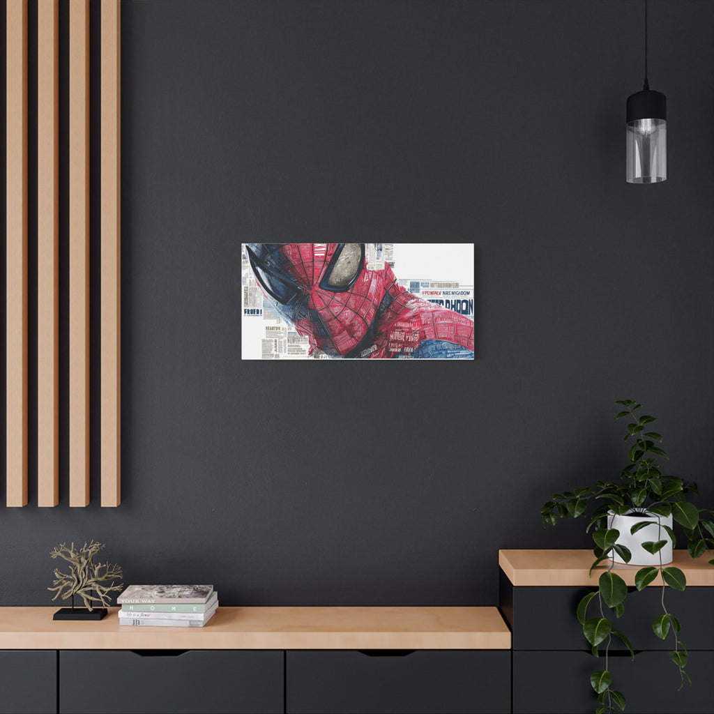 Superhero Portrait Matte Canvas Wall Art Spiderman - Stretched 1.25"