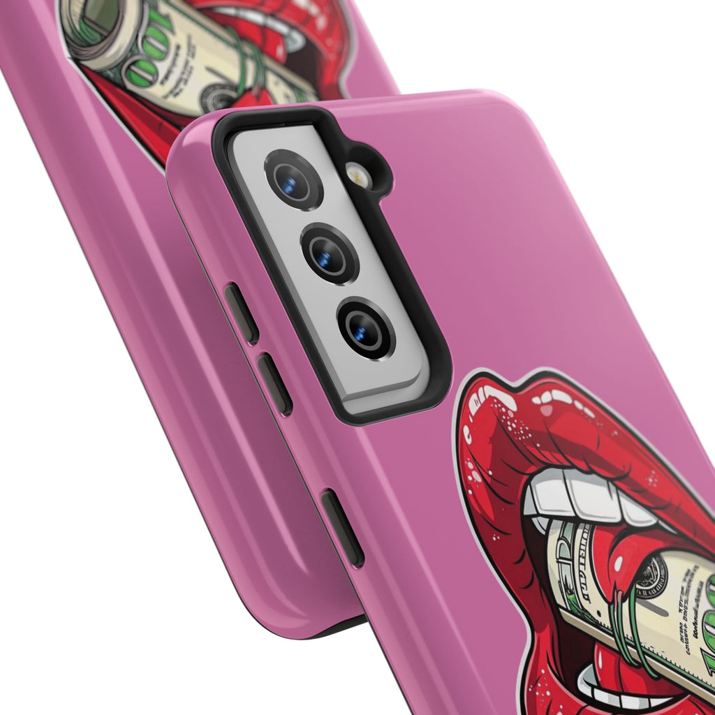 Red Lips Holding Money phone case | Tough Phone Cases