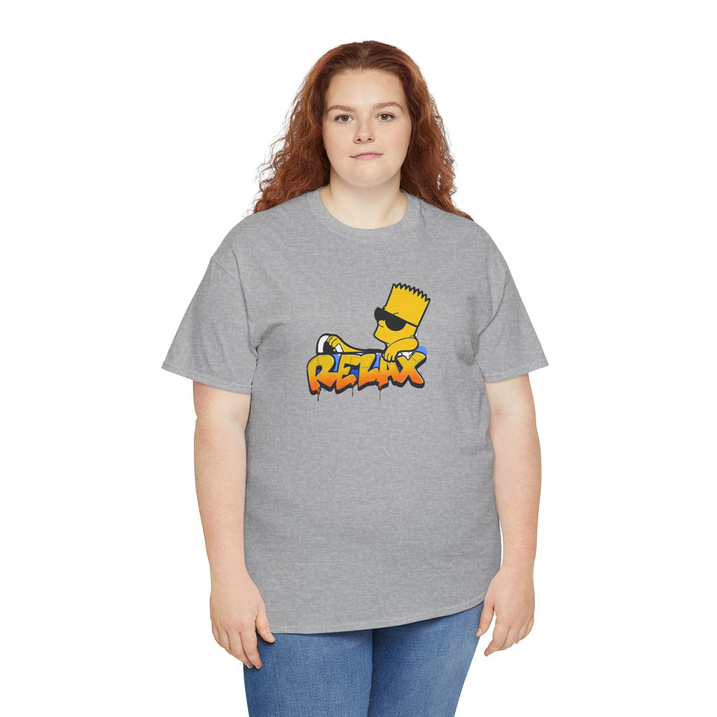 Relax Bart Graphic Tee — Retro Skate Cartoon T‑Shirt