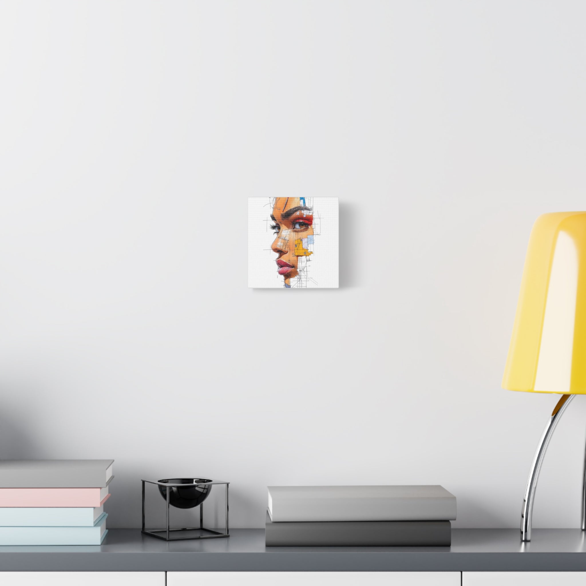 Abstract Portrait Canvas Print — Modern Female Profile Art on Stretched Matte Canvas