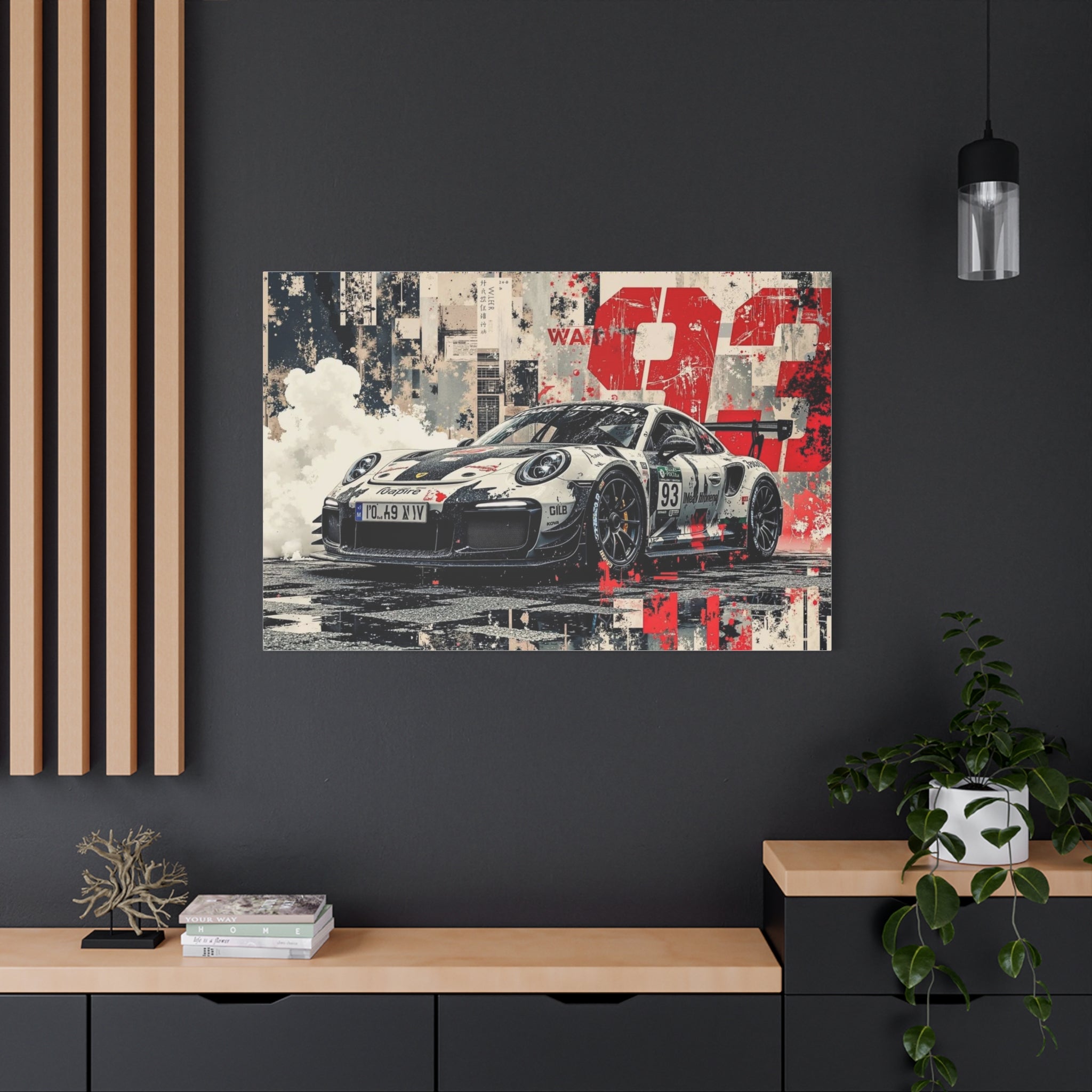 Racing Porsche 93 Canvas Wall Art — Stretched Matte Motorsport Print