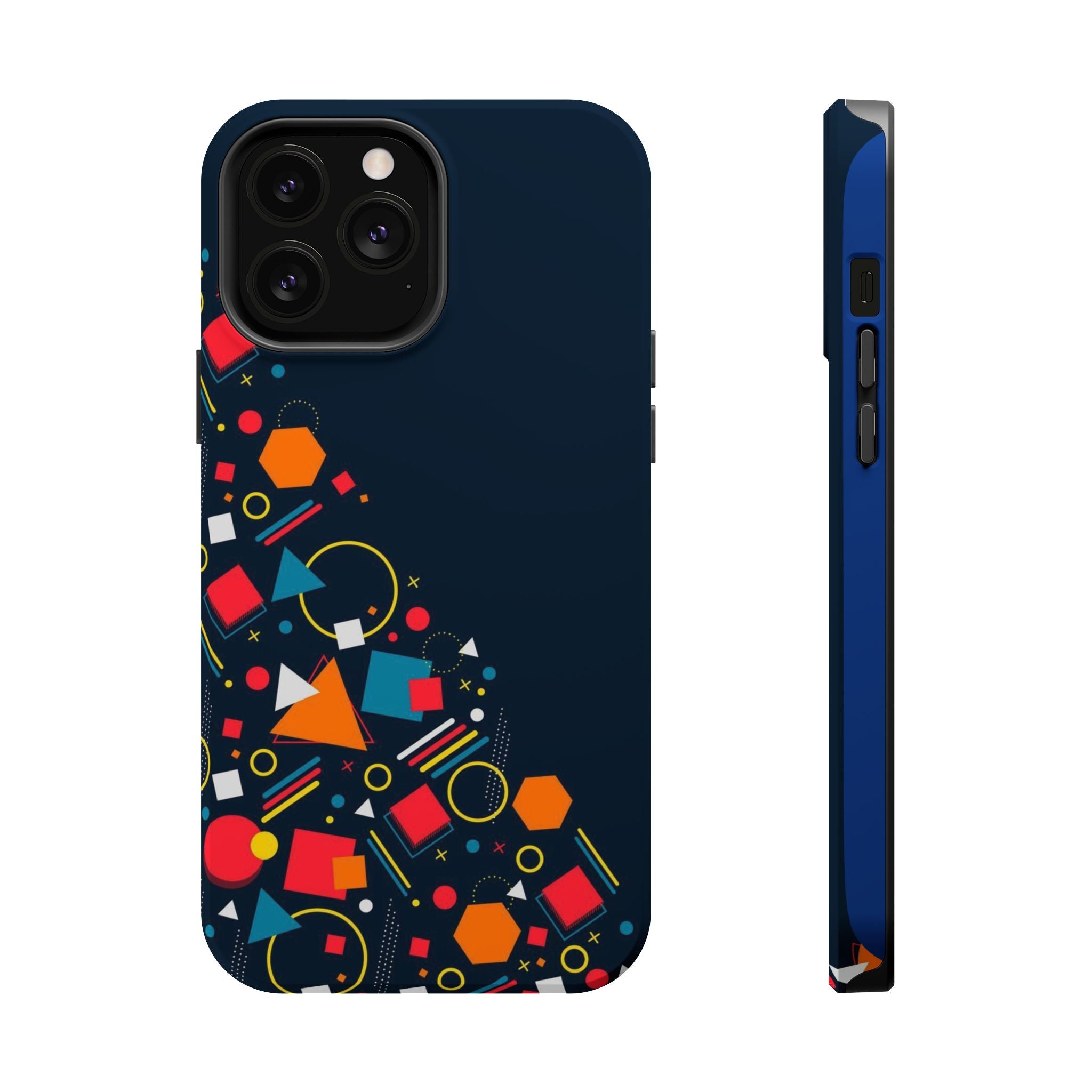 Magnetic Impact-Resistant Phone Case — Geometric Confetti Design