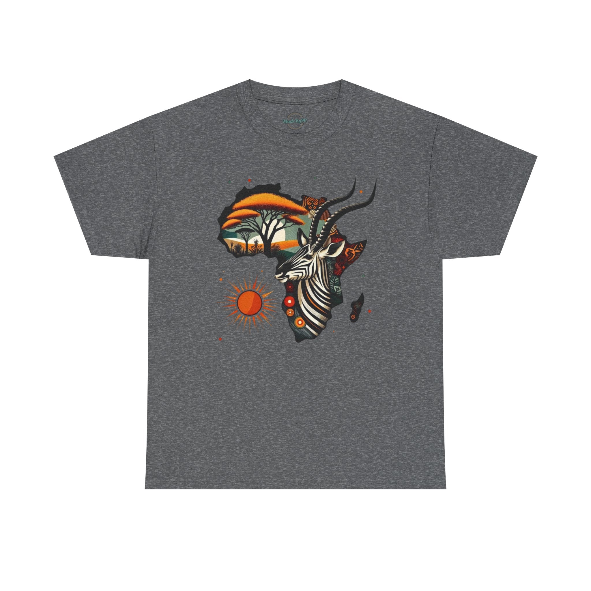 Africa Kudu Silhouette T-Shirt — Tribal Safari Sunrise Graphic Tee