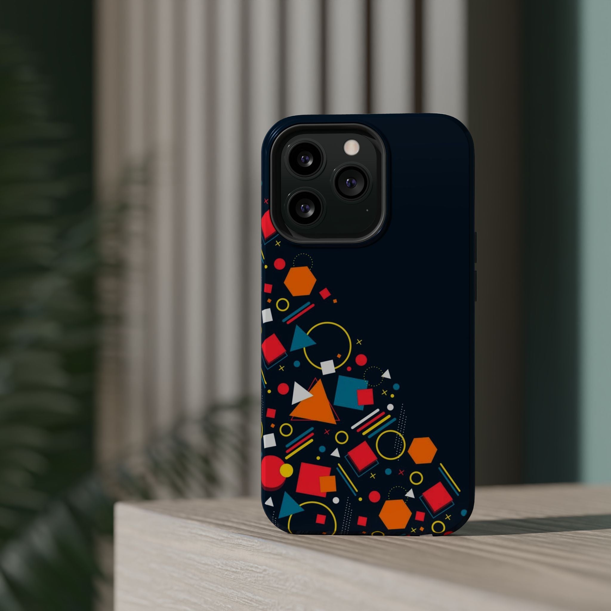 Magnetic Impact-Resistant Phone Case — Geometric Confetti Design