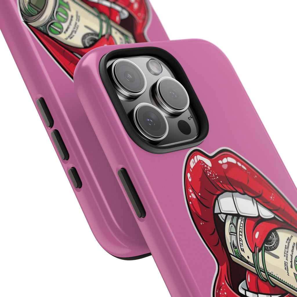Red Lips Holding Money phone case | Tough Phone Cases