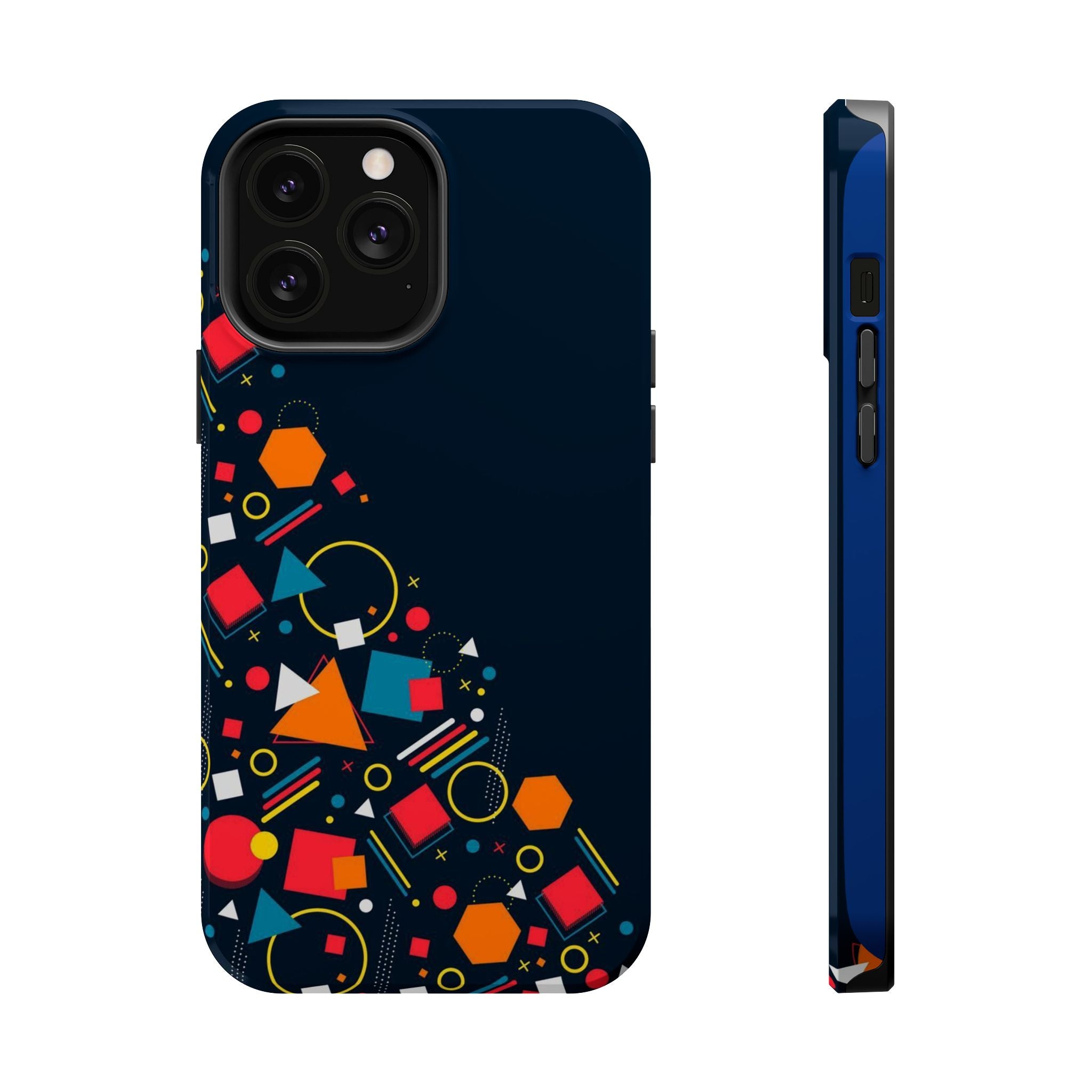 Magnetic Impact-Resistant Phone Case — Geometric Confetti Design