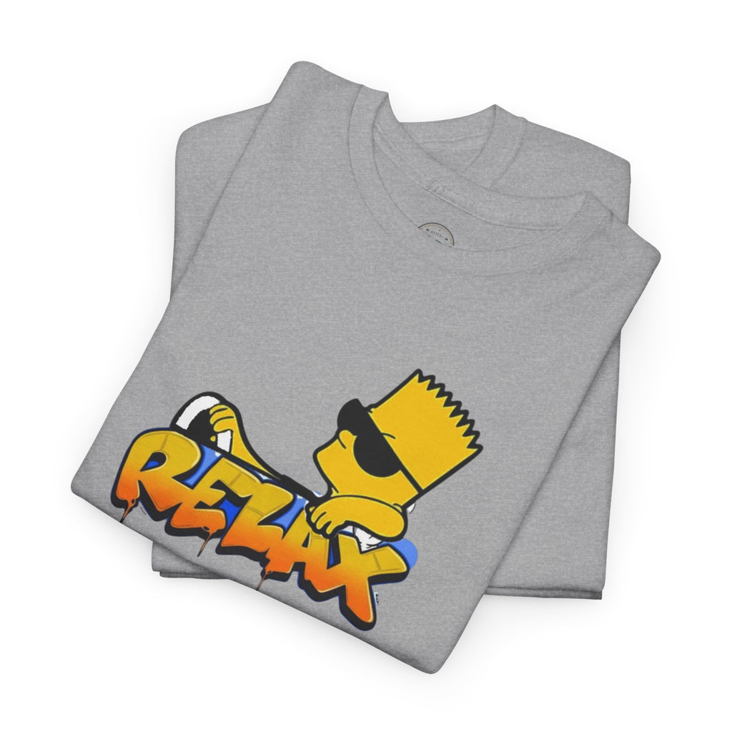 Relax Bart Graphic Tee — Retro Skate Cartoon T‑Shirt