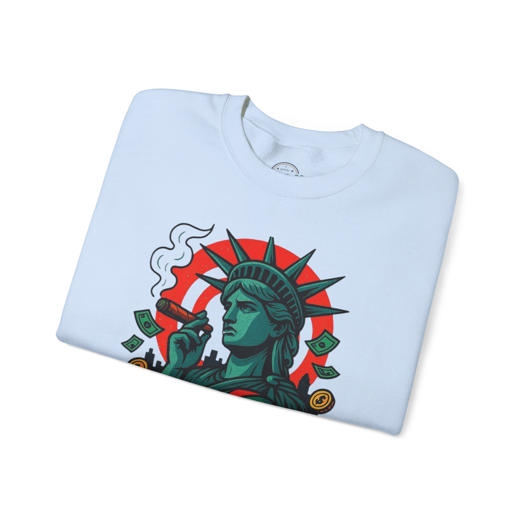 Money Talks Statue of Liberty Sweatshirt | Urban Streetwear
