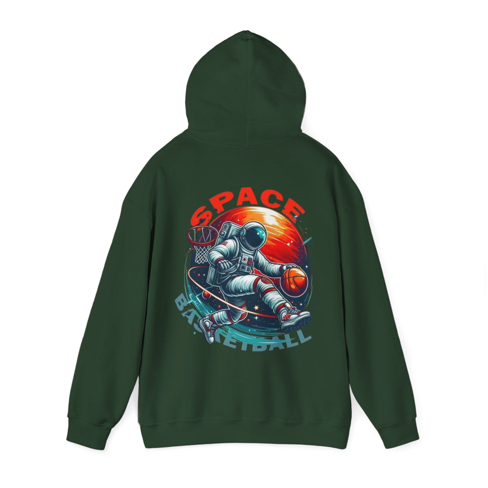 Space Basketball Hoodie - Astronaut Hoop Graphic Pullover
