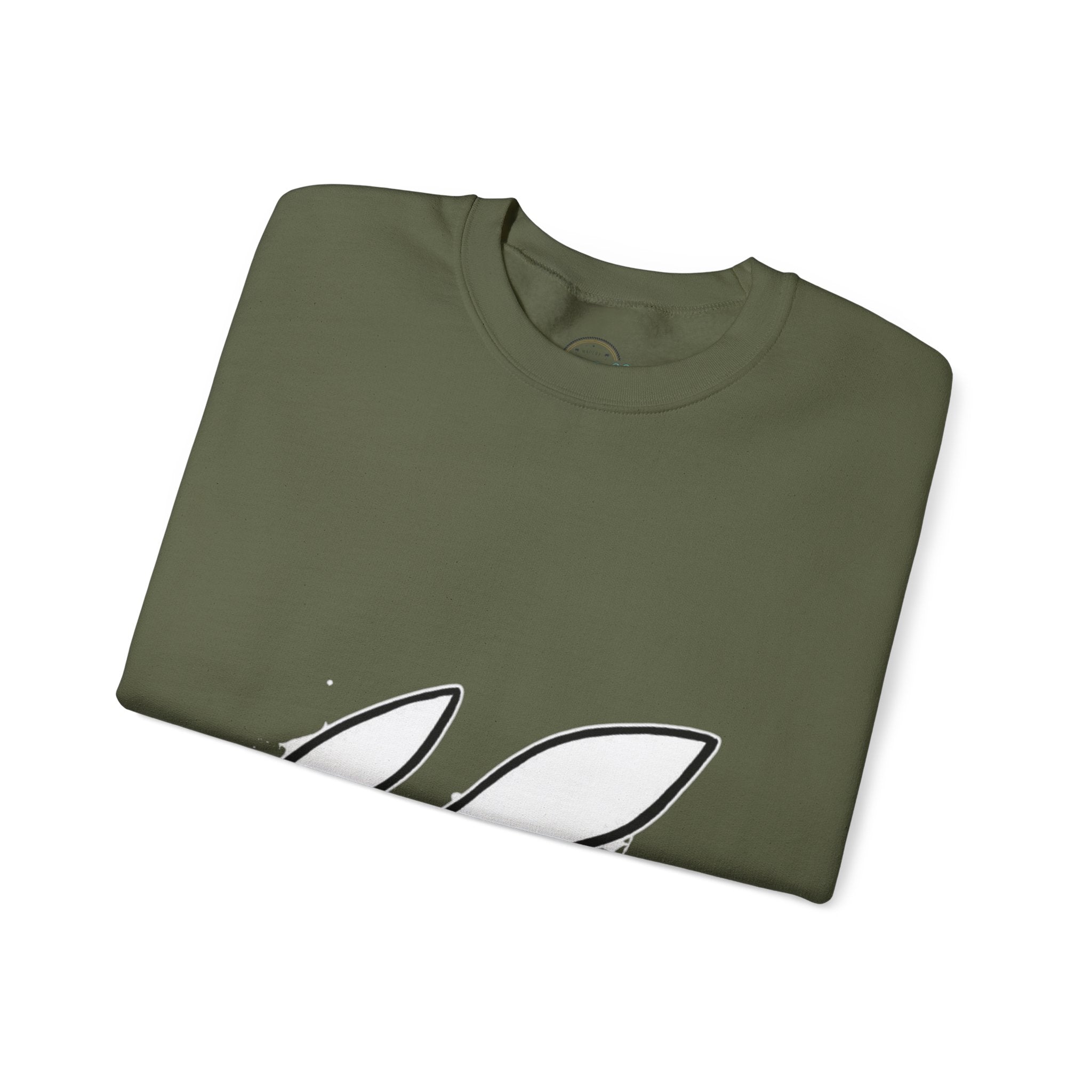 Crewneck Sweatshirt — Grinning Bunny Line Art Crewneck