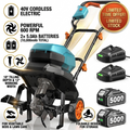 🔥Summer Sale-40V Cordless Electric Garden Tiller,Foldable Cordless Rototiller With 2*5000mAh Batteries